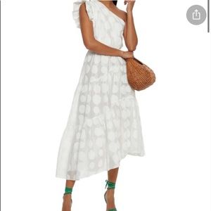 ULLA JOHNSON Ariane White One Shoulder Dress 4